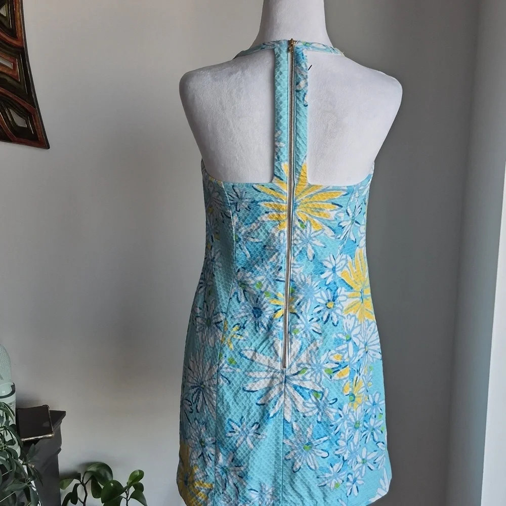 Lilly Pullitzer Grayes Racerback Shiftdress In Breakwater Blue Daisy Dance Sz 0 - Picture 4 of 6